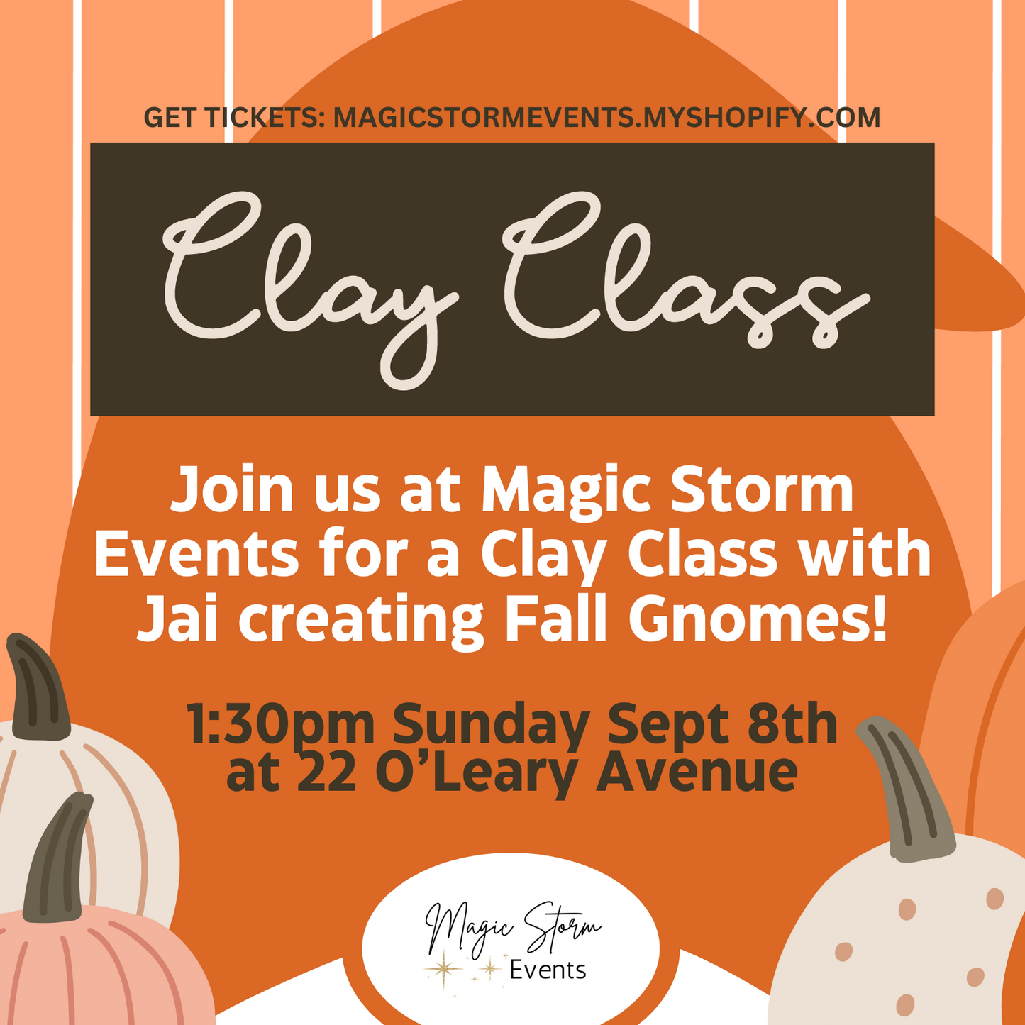 Fall Gnome Clay Class - September 8th, 2024