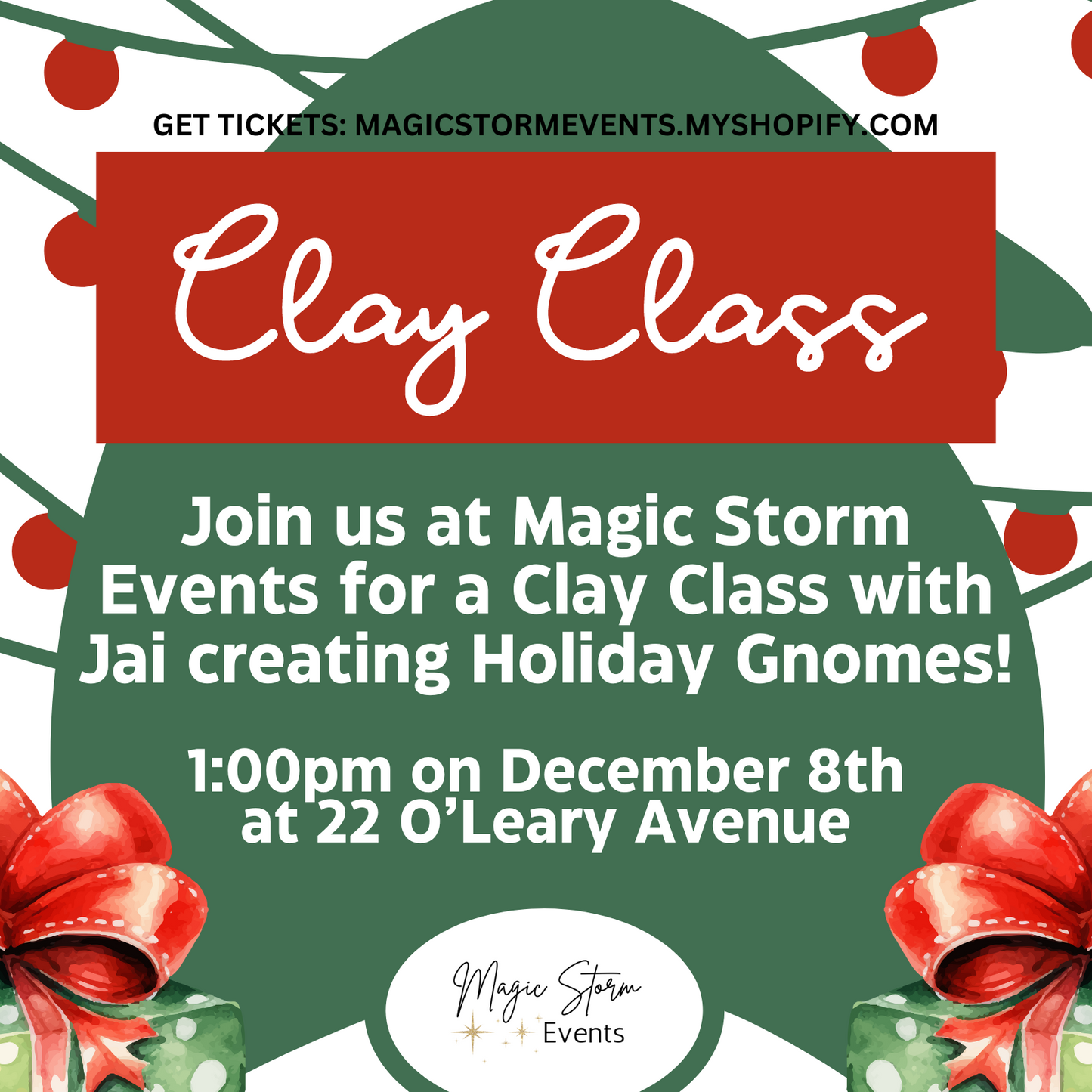 Holiday Gnome Clay Class - December 8th, 2024