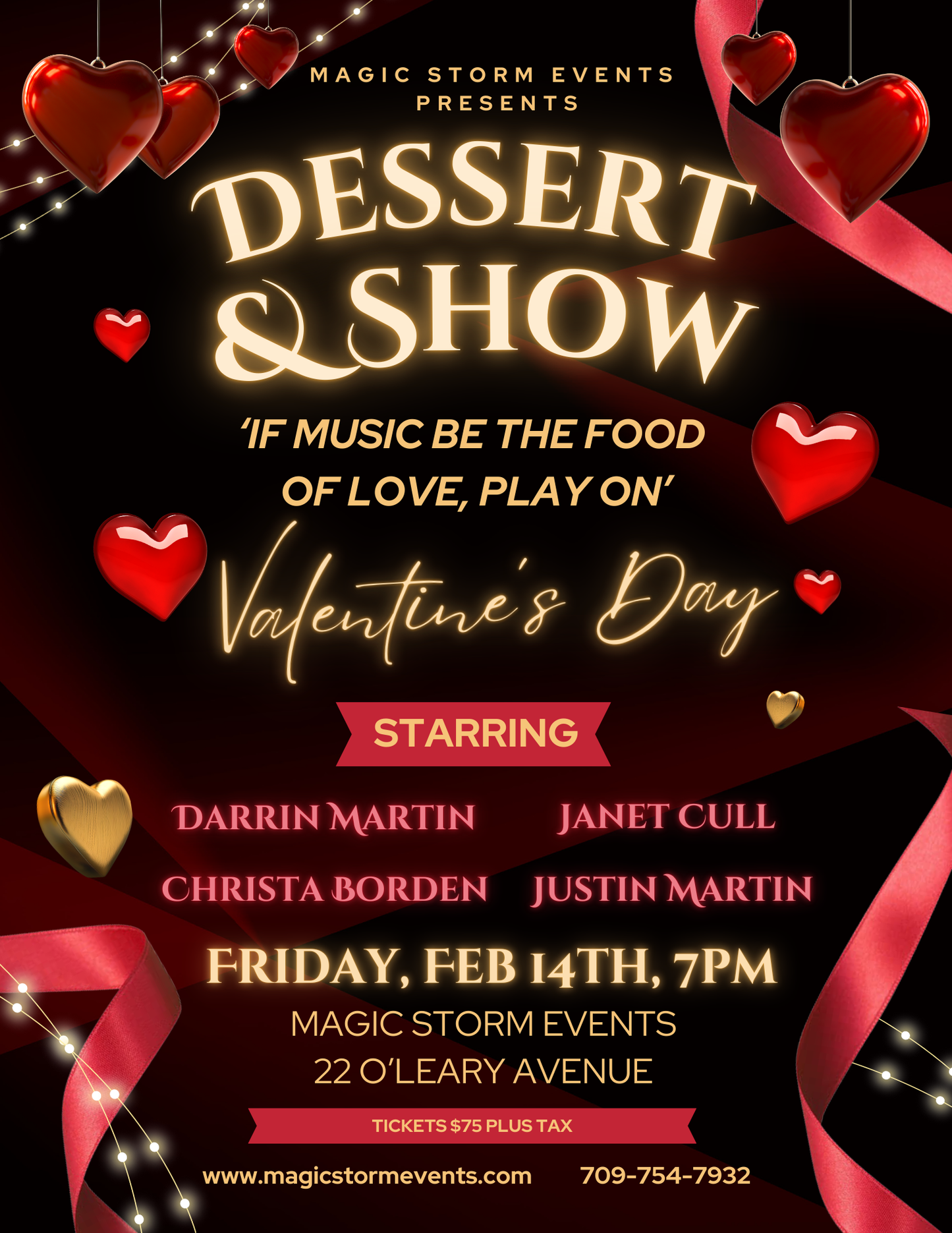 Valentine’s Dessert & Show - If Music Be The Food of Love, Play On