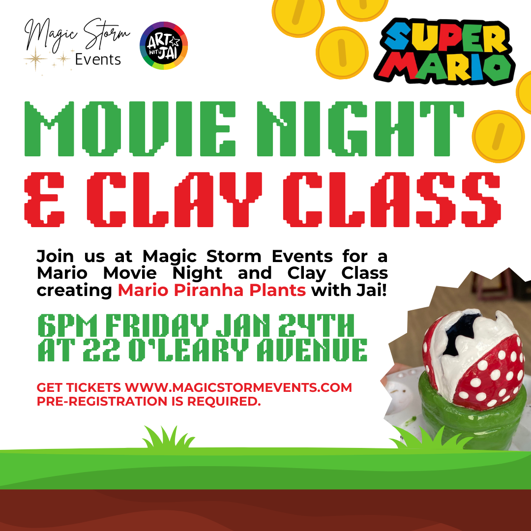 Mario Movie Night and Piranha Plant Clay Class  - January 24th