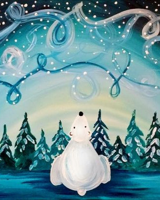 Snowy Polar Bear Paint, Sip, Snack Night - January 20th, 2025