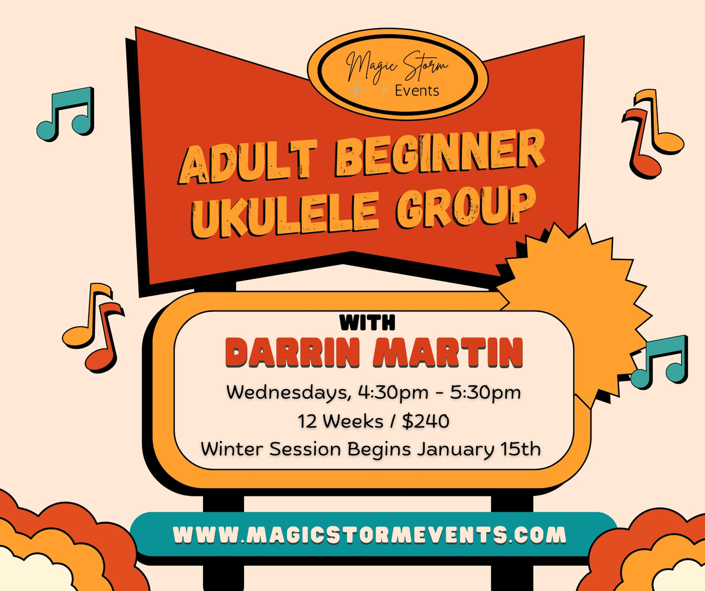 Adult Beginner Ukulele Group Lessons with Darrin Martin