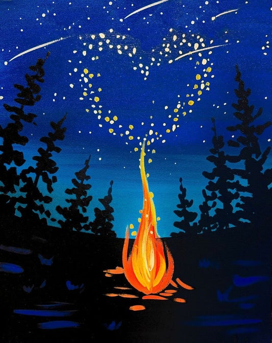 Lovely Campfire Night Paint, Sip, Snack Night -  March 24th, 2025