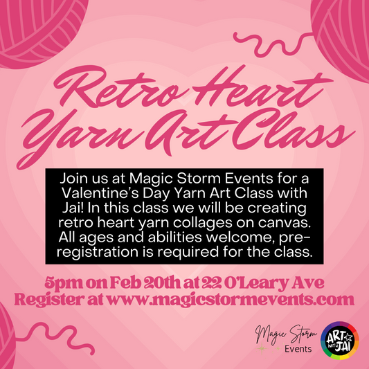 Retro Heart Yarn Art Class -  February 20th, 2025