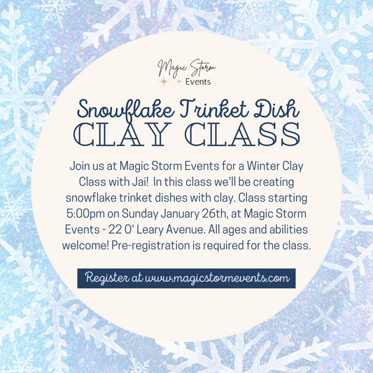 Snowflake Trinket Dish Clay Class - January 26th, 2025