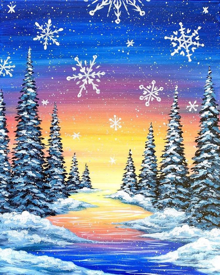 Winter Sunset Paint, Sip, Snack Night -  February 24th, 2025